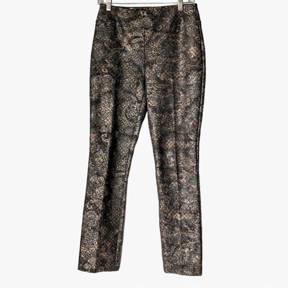 Joseph Ribkoff Pant Leggings Black Copper Paisley Reptile Print Size 6 - Picture 4 of 6